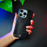 iPhone 15 Series Croc Pattern Hybrid Leather Case