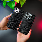 iPhone 15 Series Croc Pattern Hybrid Leather Case