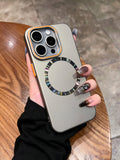iPhone 15 Series Camera Kickstand Solid PC MagSafe Case with Camera Rings