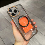 iPhone 15 Series Camera Kickstand Transparent MagSafe Case with Camera Rings