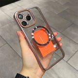 iPhone 15 Series Camera Kickstand Transparent MagSafe Case with Camera Rings