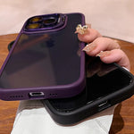 iPhone 15 Series Metal Stand Hybrid Non-Yellowing Case with Camera Protection Rings