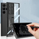Transparent Shockproof case with Bracket Holder For Samsung Galaxy S23 Series
