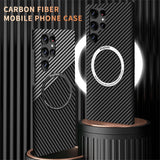 1FUNDA Funda magnética Magsafe de fibra de carbono para Samsung S22 S21