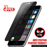 3 Piezas Película protectora de cristal templado anti espía para iPhone