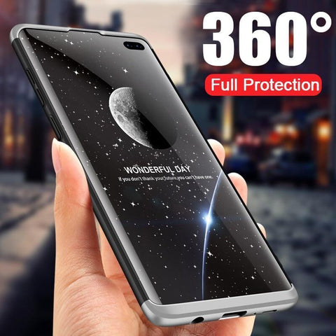 Funda Galaxy S10,360 Grados Protección Case + Pantalla de Cristal Templado,3 in 1 Anti-Arañazos Funda E-fancy 