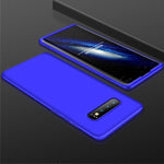 Funda Galaxy S10,360 Grados Protección Case + Pantalla de Cristal Templado,3 in 1 Anti-Arañazos Funda E-fancy Azul Para Samsung s10 