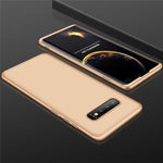Funda Galaxy S10,360 Grados Protección Case + Pantalla de Cristal Templado,3 in 1 Anti-Arañazos Funda E-fancy Oro Para Samsung s10 