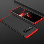 Funda Galaxy S10,360 Grados Protección Case + Pantalla de Cristal Templado,3 in 1 Anti-Arañazos Funda E-fancy Negro y Rojo Para Samsung s10 
