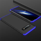 Funda Galaxy S10,360 Grados Protección Case + Pantalla de Cristal Templado,3 in 1 Anti-Arañazos Funda E-fancy Negro y Azul Para Samsung s10 