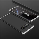 Funda Galaxy S10,360 Grados Protección Case + Pantalla de Cristal Templado,3 in 1 Anti-Arañazos Funda E-fancy Negro y plata Para Samsung s10 