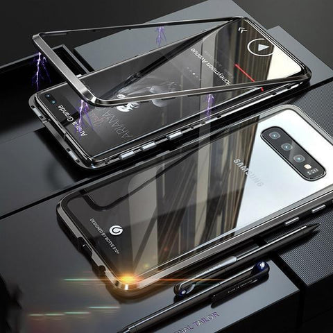 Aluminio magnético de vidrio de metal transparente para S10/S10+ Funda E-fancy Negro Para Samsung S10 